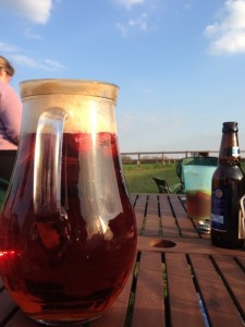 A decent table and a jug of Pimms are the making of a good evening on the camp site