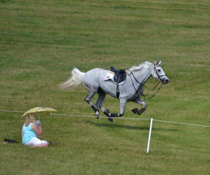 Pennyz makes her way back to the stables at speed. © Vicky Davis